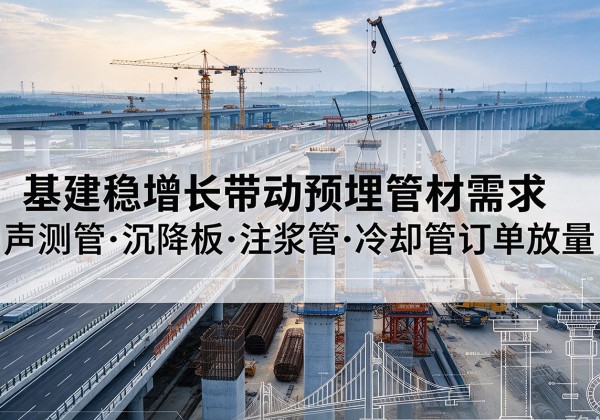 石台基建稳增长带动预埋监测管材需求，声测管、沉降板、注浆管订单持续放量